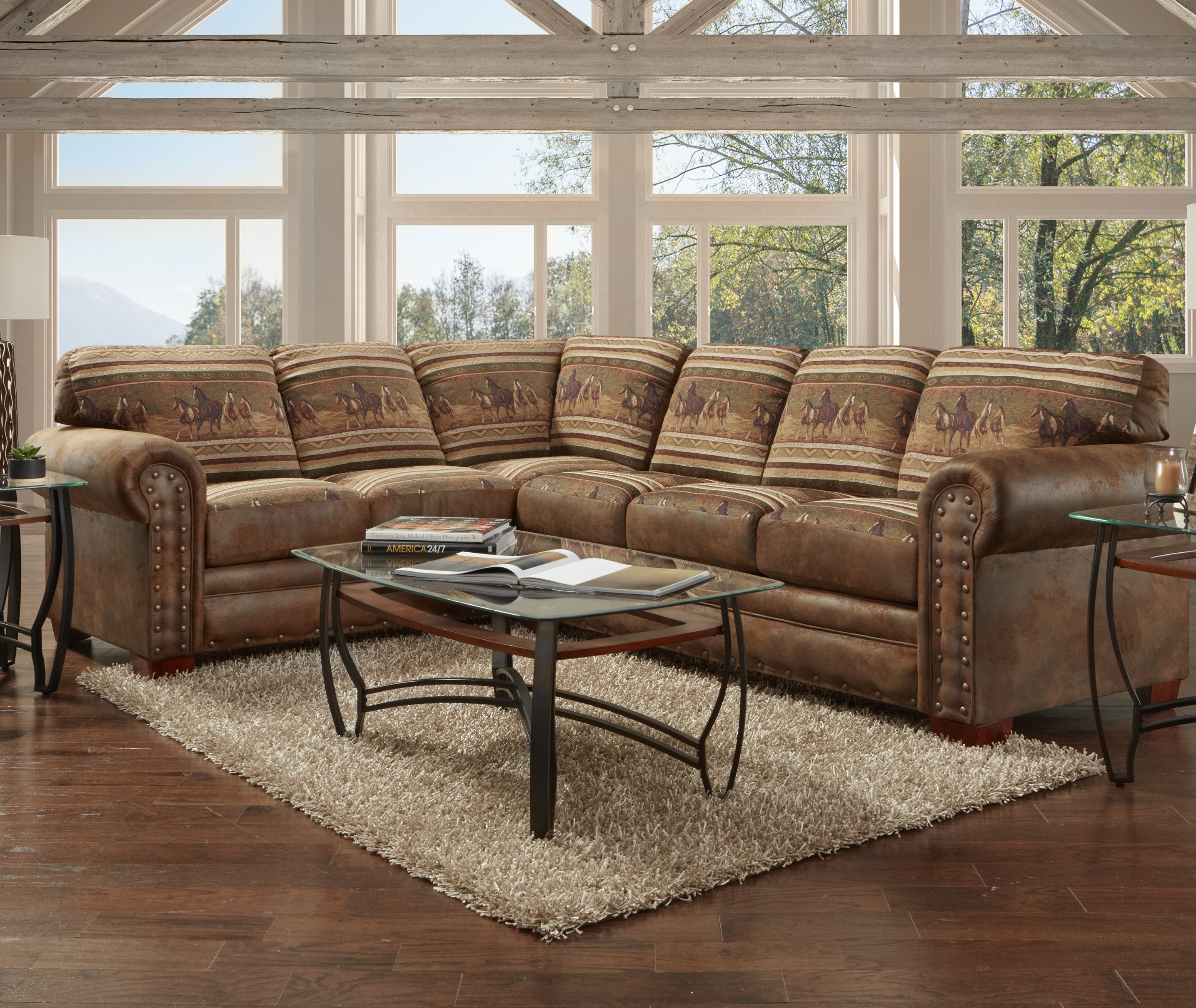Millwood Pines Charlie 115 Wide Microfiber Microsuede Symmetrical Sectional Wayfair